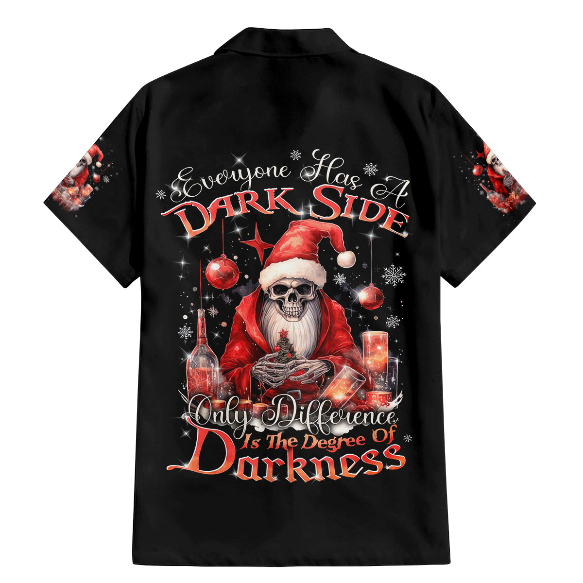 Skull Santa Claus Family Matching Mermaid Dress and Hawaiian Shirt Every One Has A Dark Side Difference Is The Degree Of Darkness - Wonder Print Shop