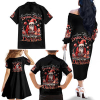 Skull Santa Claus Family Matching Off Shoulder Long Sleeve Dress and Hawaiian Shirt Every One Has A Dark Side Difference Is The Degree Of Darkness - Wonder Print Shop