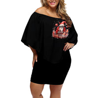 Skull Santa Claus Family Matching Off Shoulder Short Dress and Hawaiian Shirt Every One Has A Dark Side Difference Is The Degree Of Darkness - Wonder Print Shop