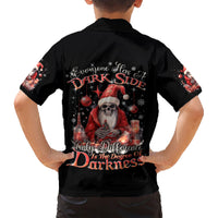 Skull Santa Claus Family Matching Short Sleeve Bodycon Dress and Hawaiian Shirt Every One Has A Dark Side Difference Is The Degree Of Darkness - Wonder Print Shop
