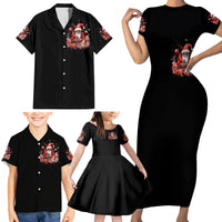 Skull Santa Claus Family Matching Short Sleeve Bodycon Dress and Hawaiian Shirt Every One Has A Dark Side Difference Is The Degree Of Darkness - Wonder Print Shop