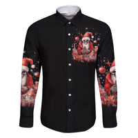 Skull Santa Claus Family Matching Short Sleeve Bodycon Dress and Hawaiian Shirt Every One Has A Dark Side Difference Is The Degree Of Darkness - Wonder Print Shop