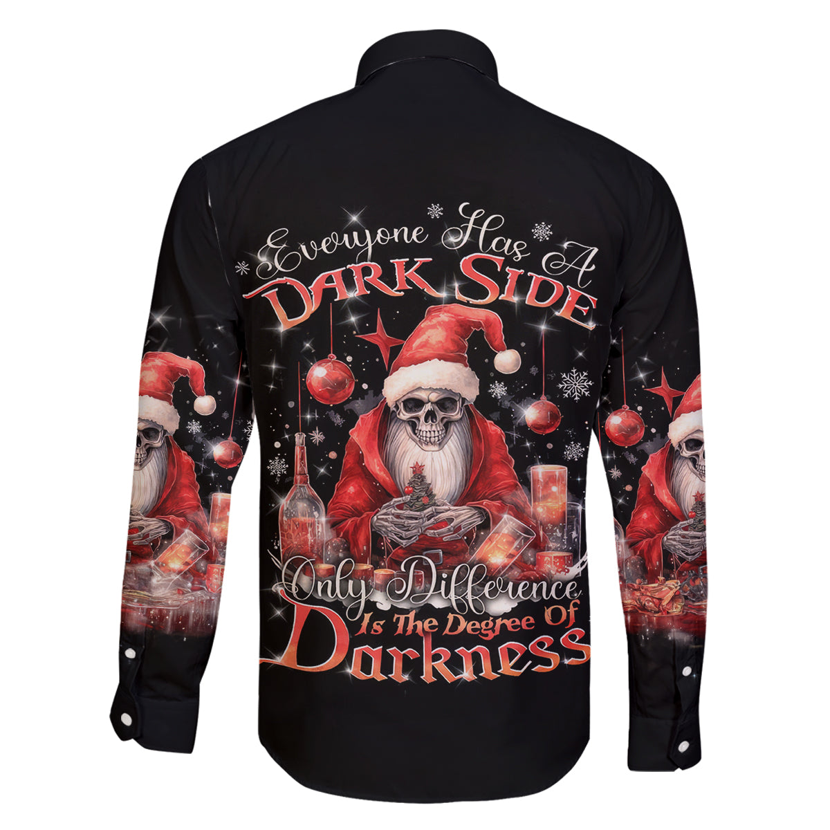 Skull Santa Claus Family Matching Summer Maxi Dress and Hawaiian Shirt Every One Has A Dark Side Difference Is The Degree Of Darkness - Wonder Print Shop