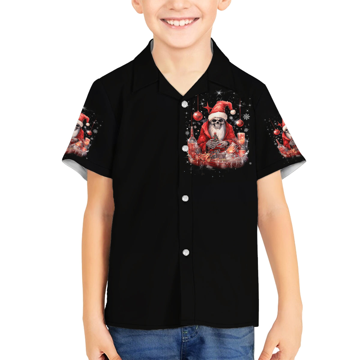 Skull Santa Claus Family Matching Tank Maxi Dress and Hawaiian Shirt Every One Has A Dark Side Difference Is The Degree Of Darkness - Wonder Print Shop