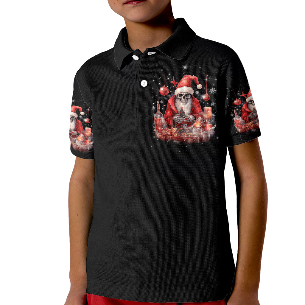 Skull Santa Claus Kid Polo Shirt Every One Has A Dark Side Difference Is The Degree Of Darkness - Wonder Print Shop