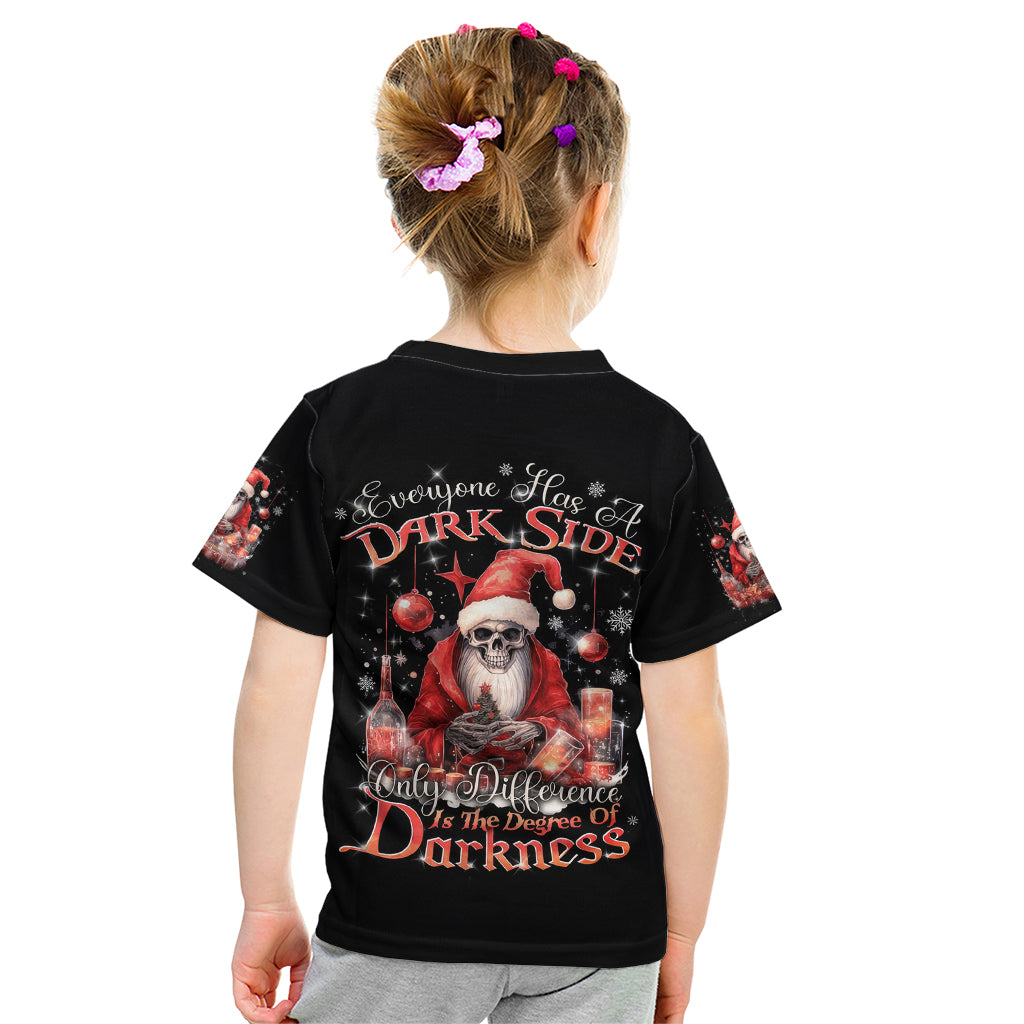 Skull Santa Claus Kid T Shirt Every One Has A Dark Side Difference Is The Degree Of Darkness - Wonder Print Shop