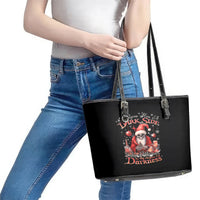 Skull Santa Claus Leather Tote Bag Every One Has A Dark Side Difference Is The Degree Of Darkness - Wonder Print Shop