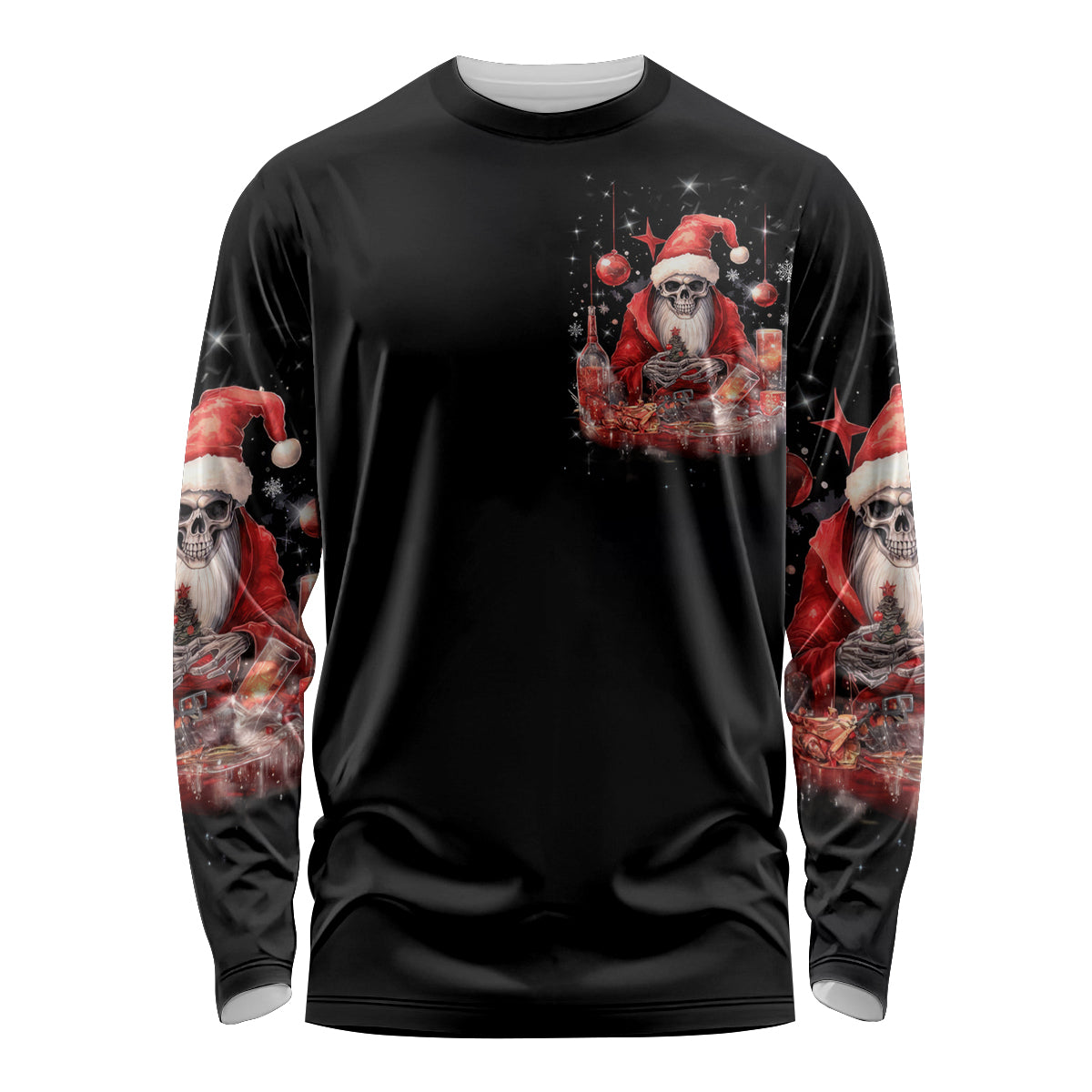 Skull Santa Claus Long Sleeve Shirt Every One Has A Dark Side Difference Is The Degree Of Darkness - Wonder Print Shop