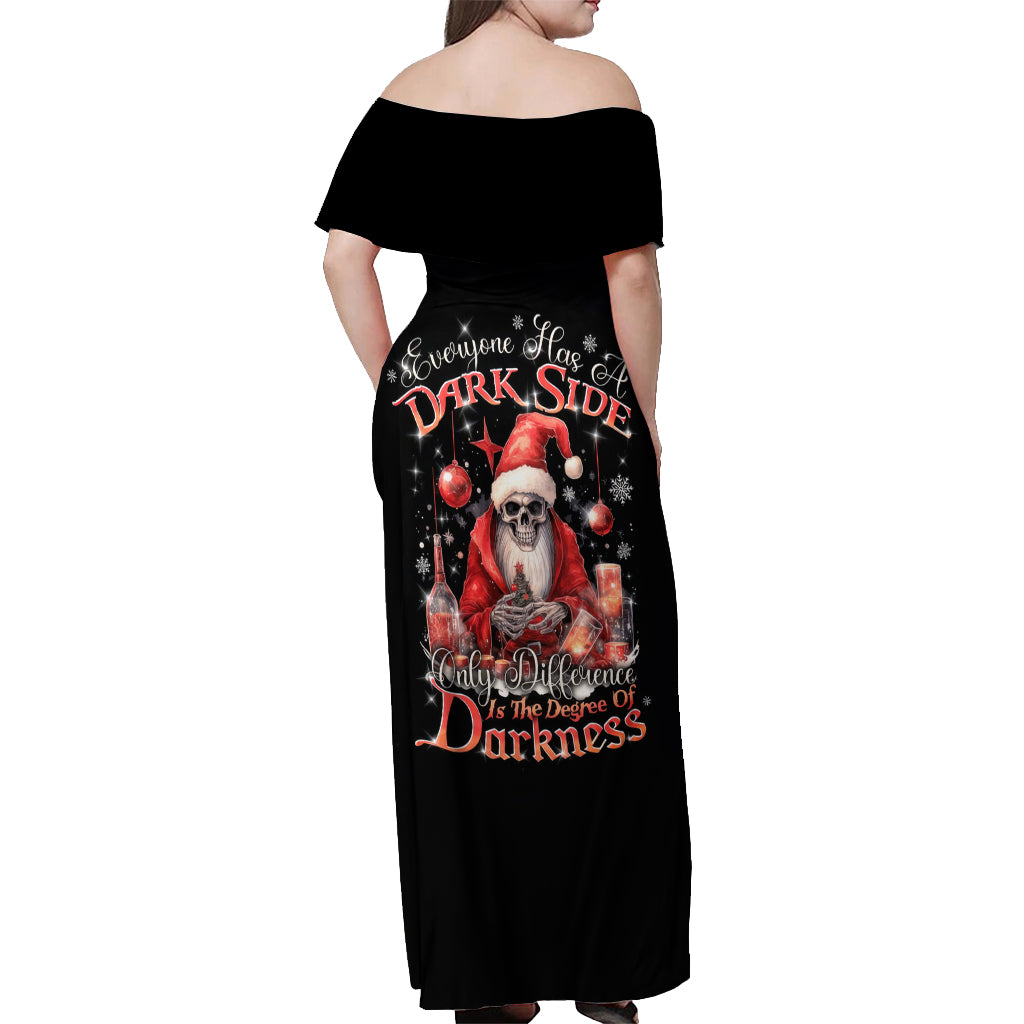 Skull Santa Claus Off Shoulder Maxi Dress Every One Has A Dark Side Difference Is The Degree Of Darkness - Wonder Print Shop