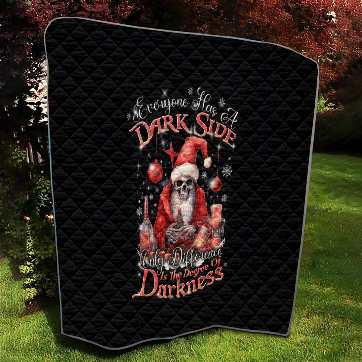 Skull Santa Claus Quilt Every One Has A Dark Side Difference Is The Degree Of Darkness - Wonder Print Shop