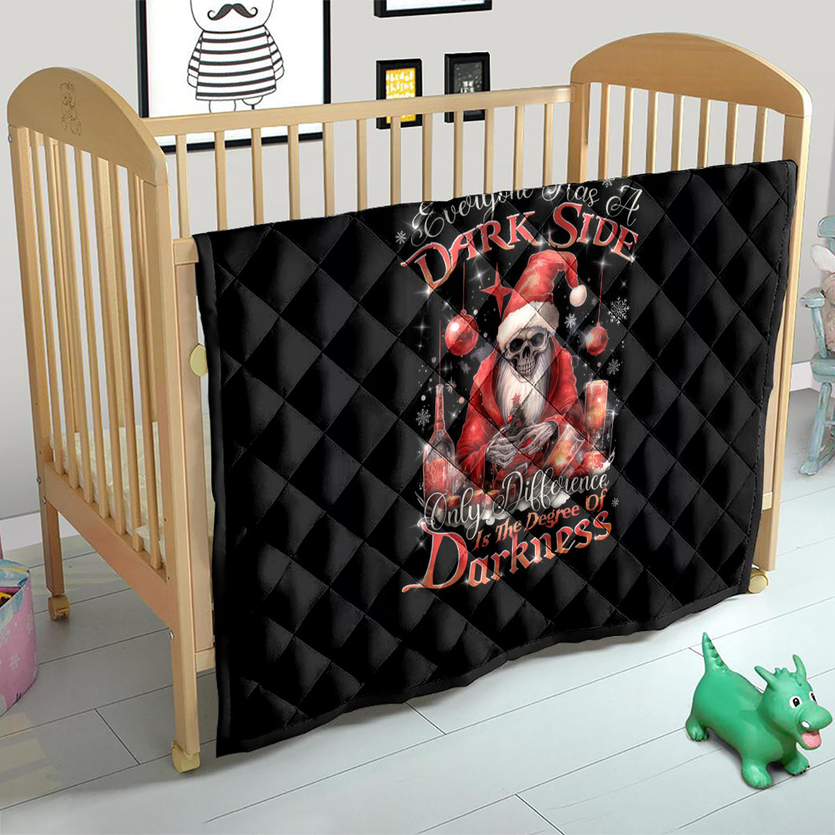 Skull Santa Claus Quilt Every One Has A Dark Side Difference Is The Degree Of Darkness - Wonder Print Shop