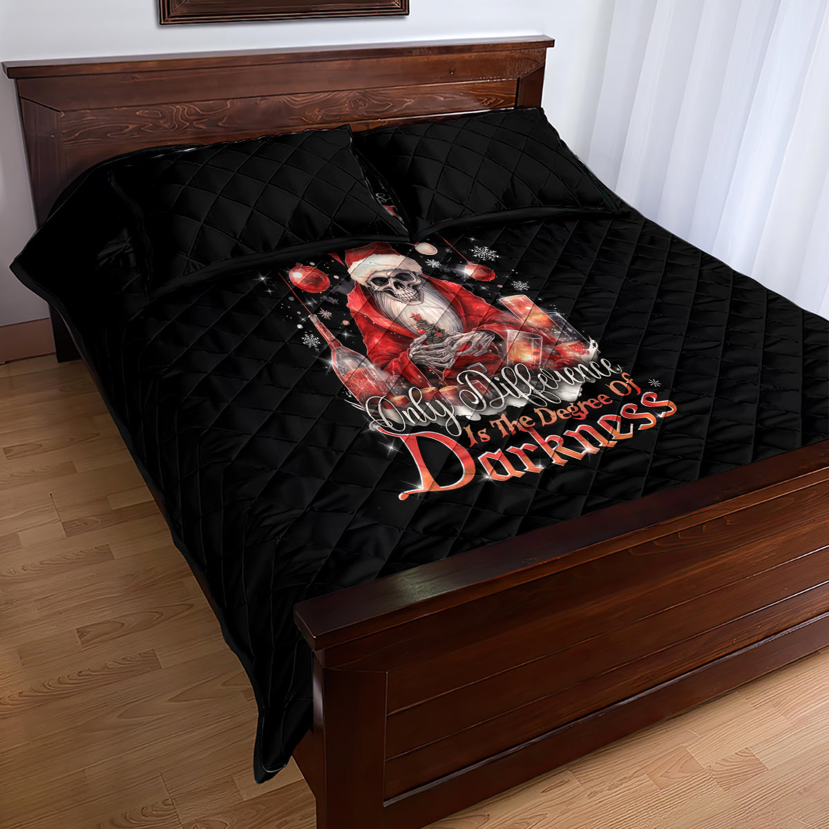 Skull Santa Claus Quilt Bed Set Every One Has A Dark Side Difference Is The Degree Of Darkness - Wonder Print Shop