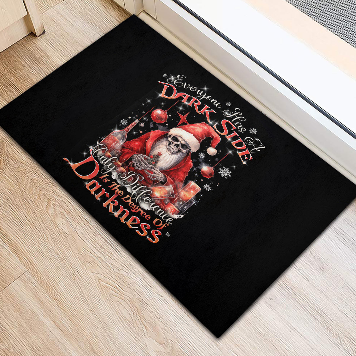 Skull Santa Claus Rubber Doormat Every One Has A Dark Side Difference Is The Degree Of Darkness - Wonder Print Shop