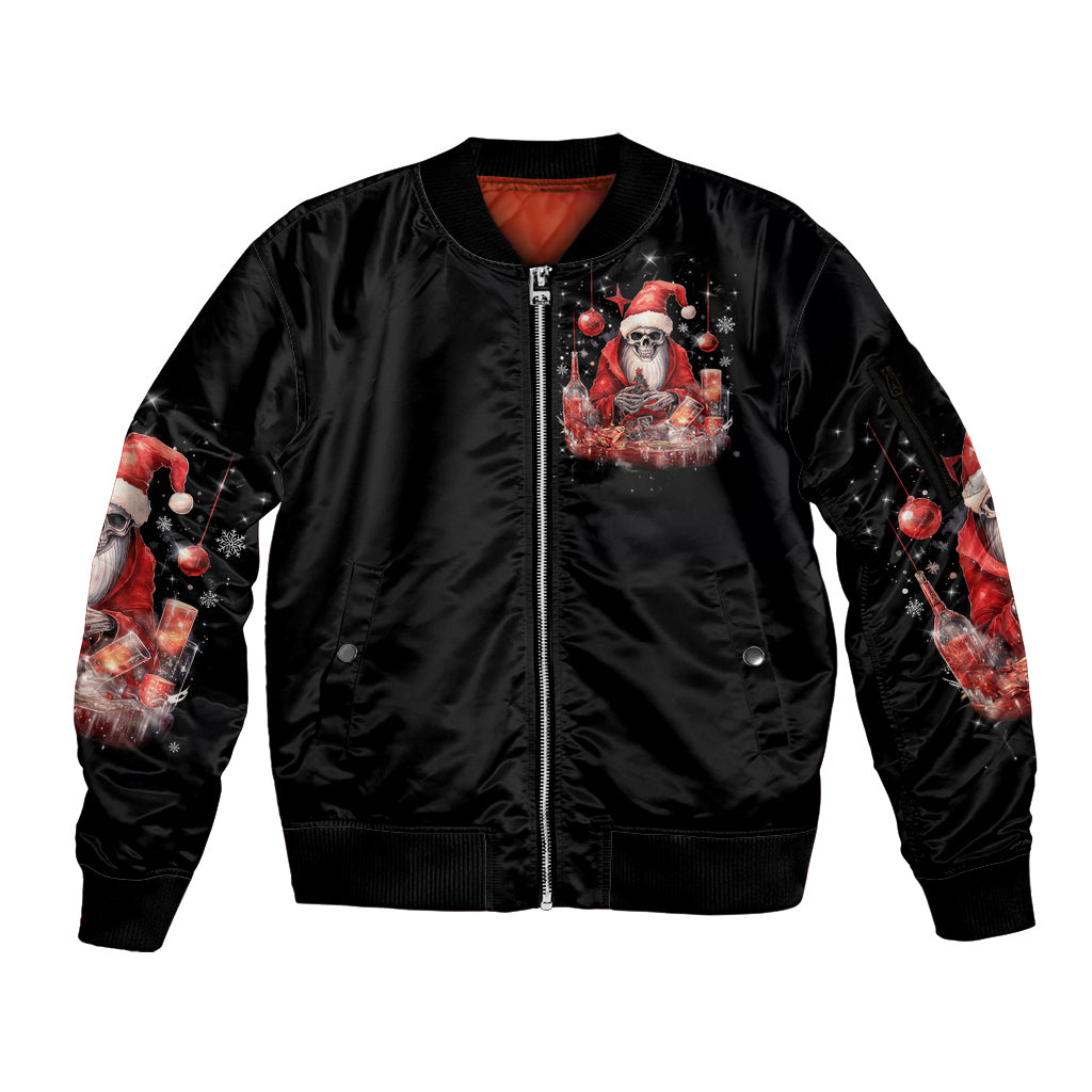 Skull Santa Claus Sleeve Zip Bomber Jacket Every One Has A Dark Side Difference Is The Degree Of Darkness - Wonder Print Shop