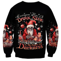 Skull Santa Claus Sweatshirt Every One Has A Dark Side Difference Is The Degree Of Darkness - Wonder Print Shop