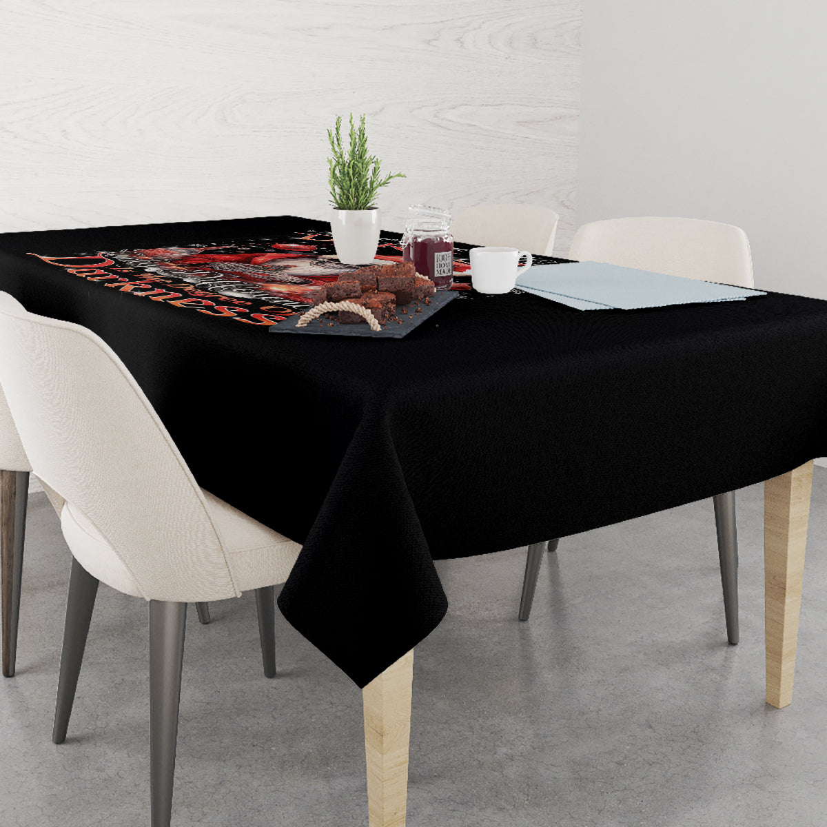 Skull Santa Claus Tablecloth Every One Has A Dark Side Difference Is The Degree Of Darkness - Wonder Print Shop