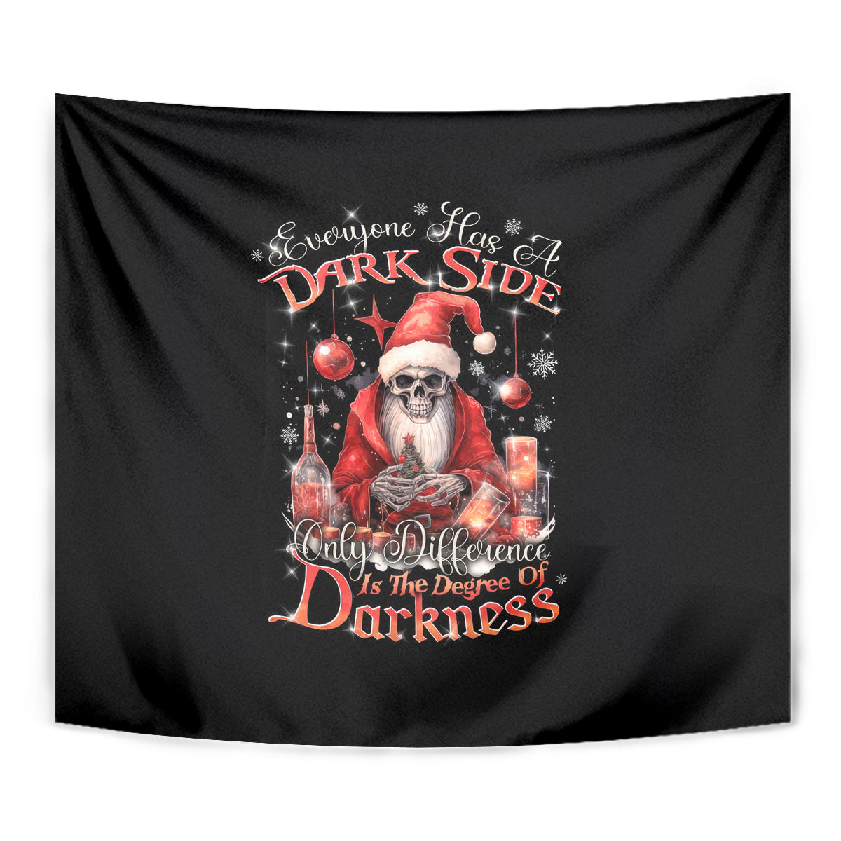 Skull Santa Claus Tapestry Every One Has A Dark Side Difference Is The Degree Of Darkness - Wonder Print Shop