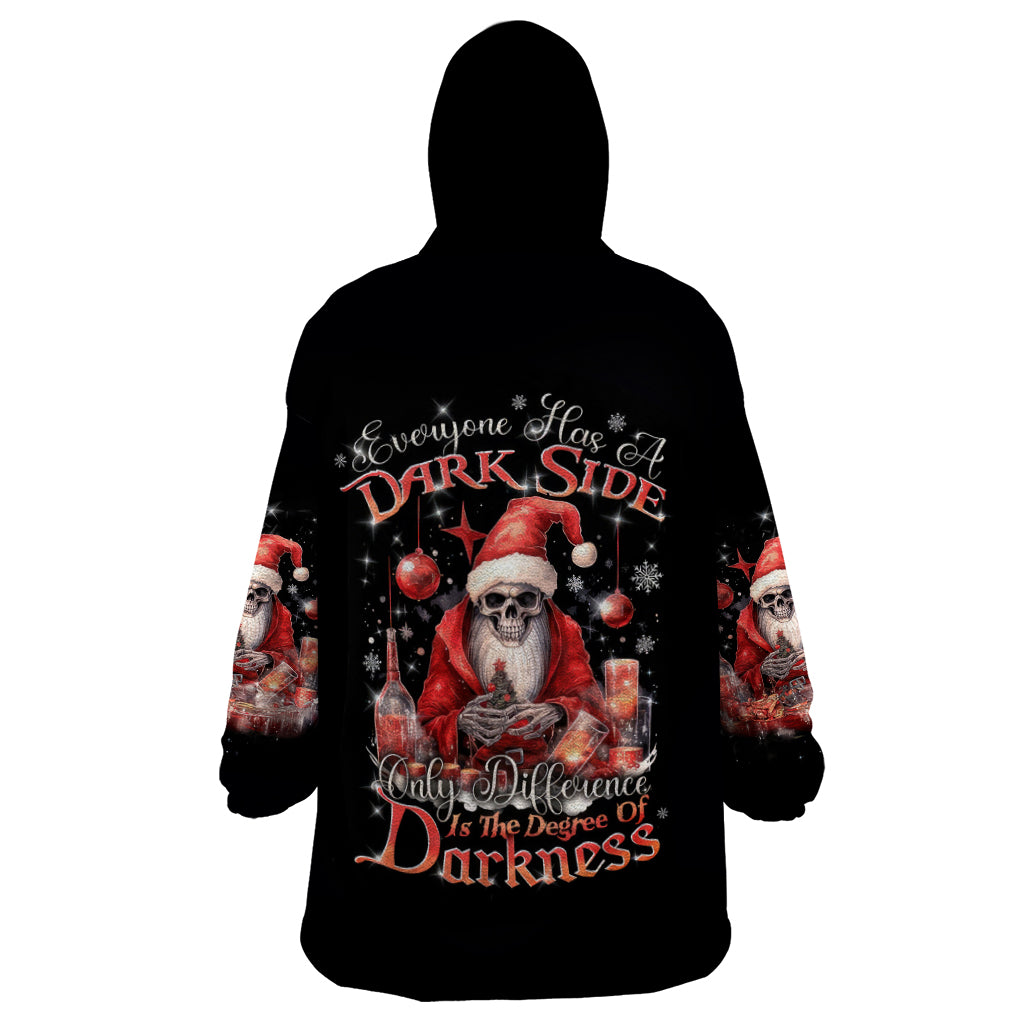 Skull Santa Claus Wearable Blanket Hoodie Every One Has A Dark Side Difference Is The Degree Of Darkness - Wonder Print Shop
