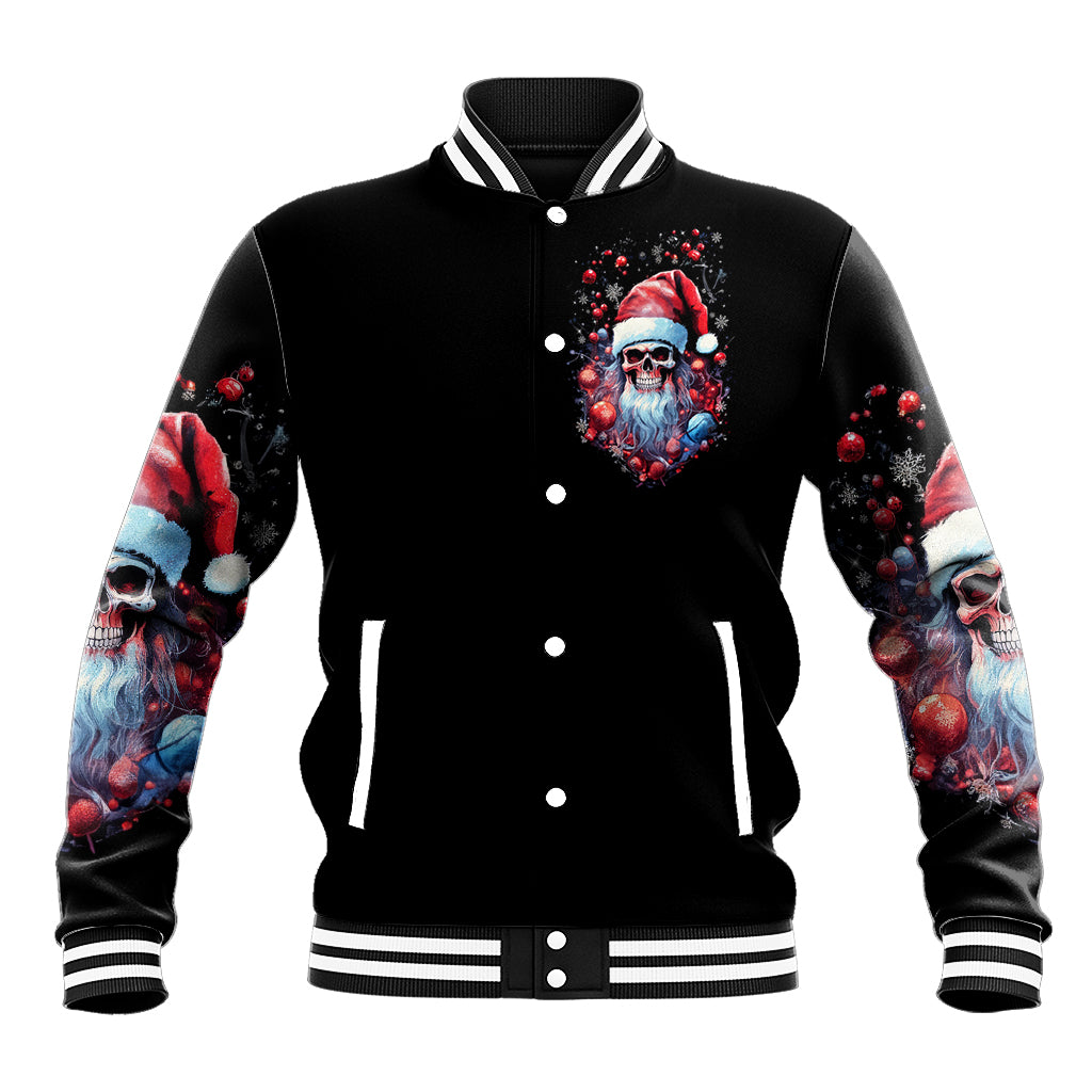 Skull Santa Claus Baseball Jacket Santa Claus Is Coming To Town - Wonder Print Shop