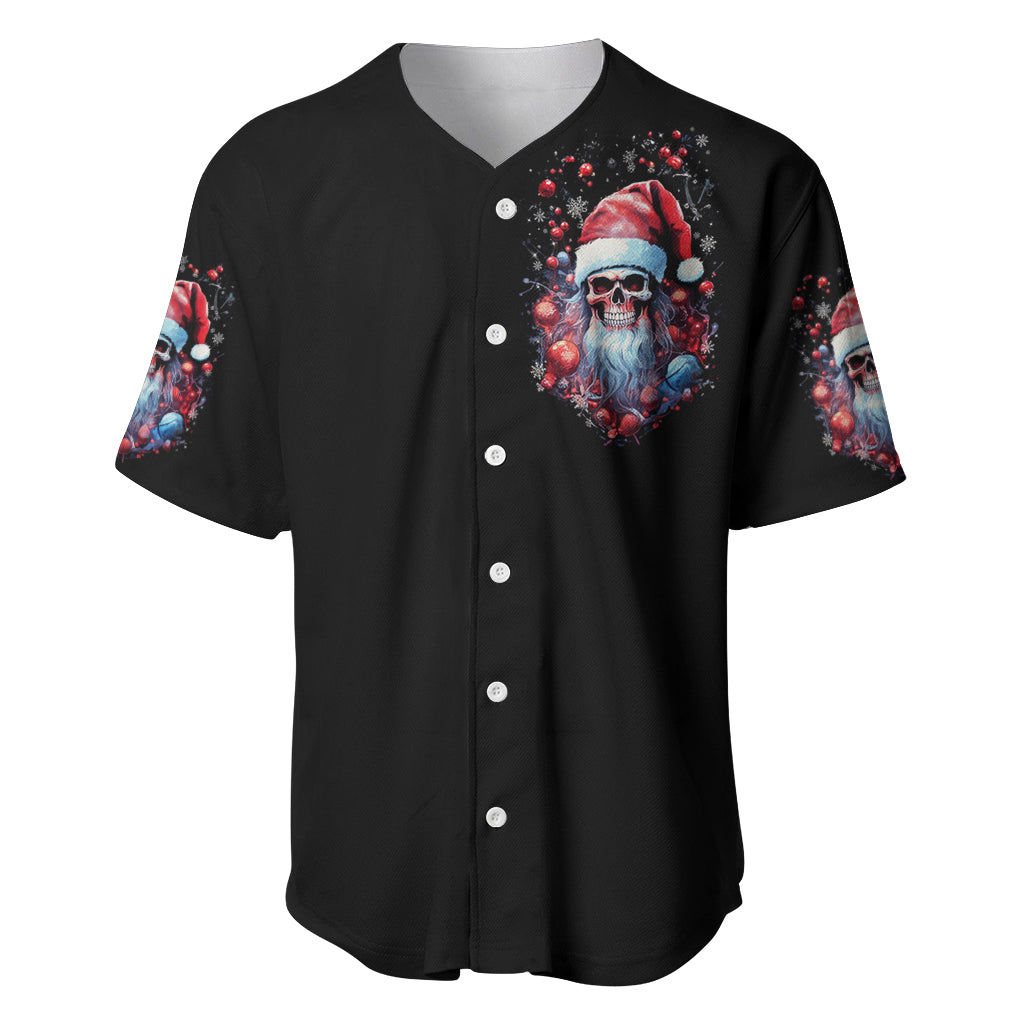 Skull Santa Claus Baseball Jersey Santa Claus Is Coming To Town - Wonder Print Shop