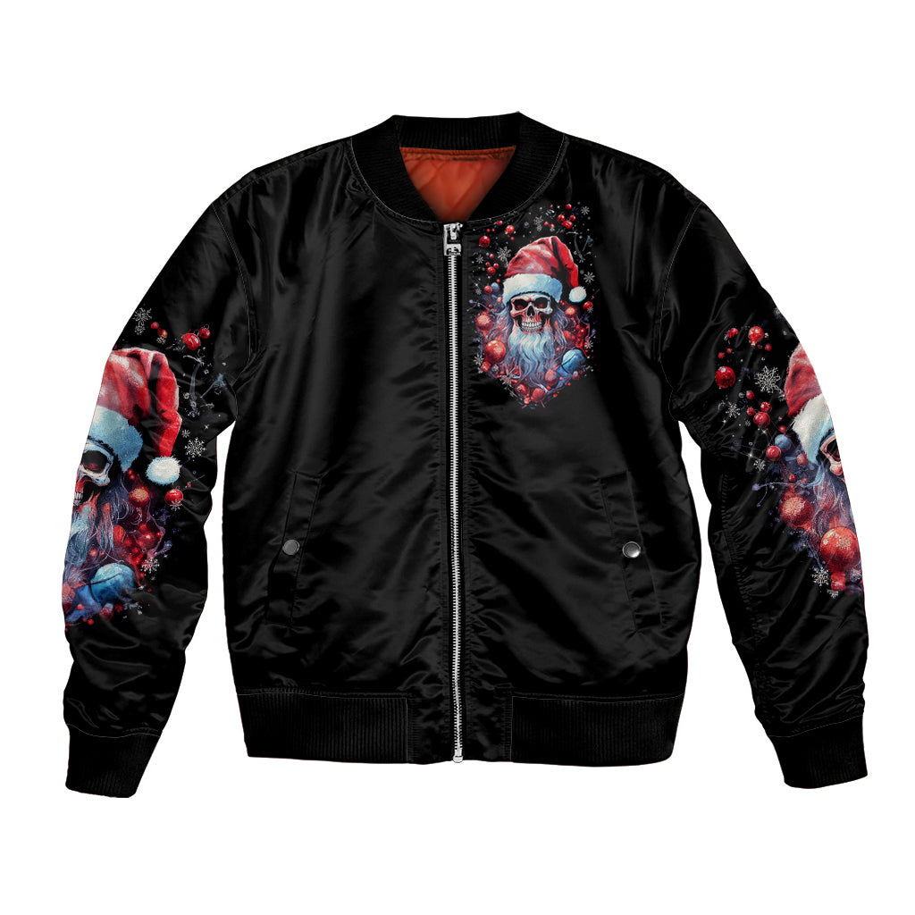 Skull Santa Claus Bomber Jacket Santa Claus Is Coming To Town - Wonder Print Shop