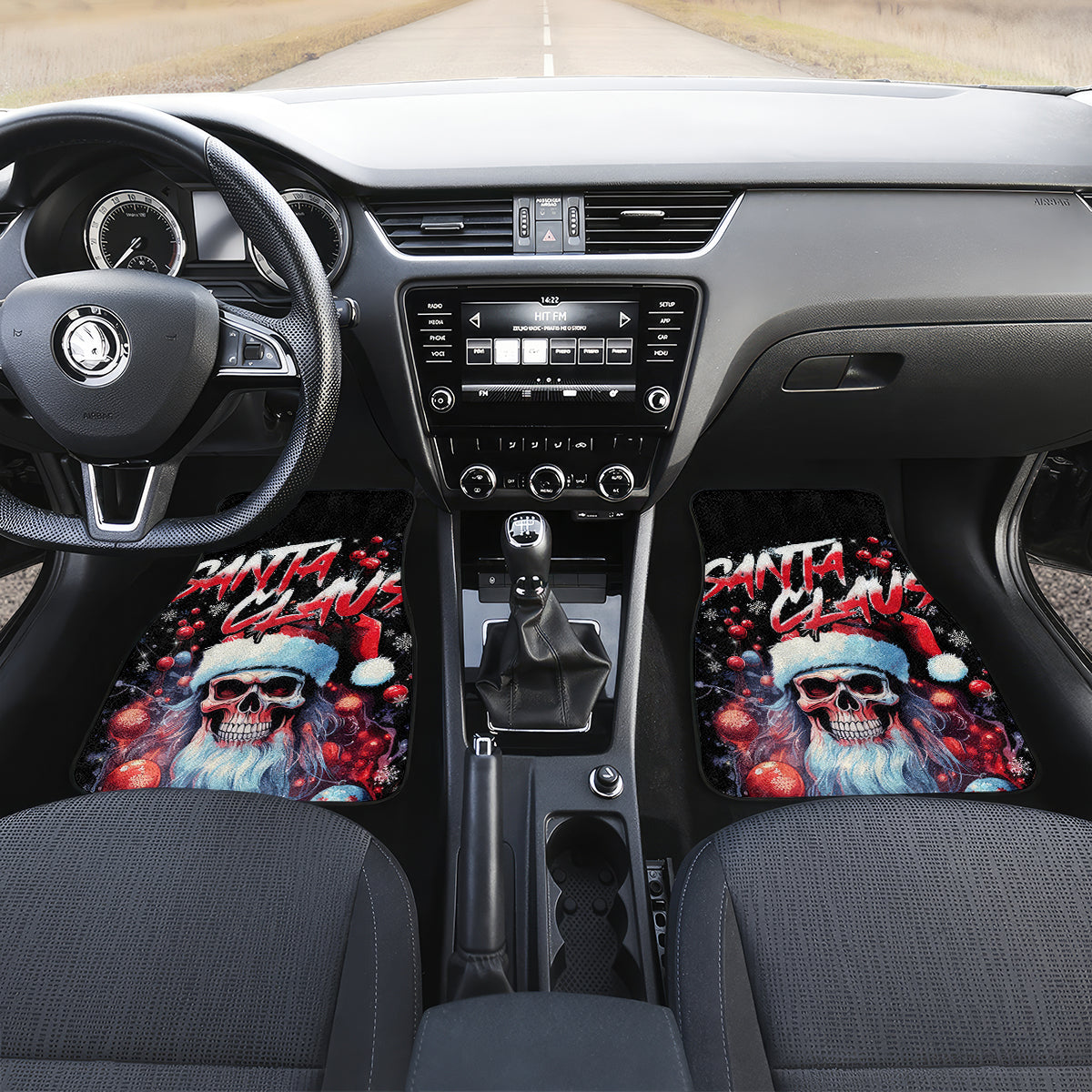 Skull Santa Claus Car Mats Santa Claus Is Coming To Town - Wonder Print Shop
