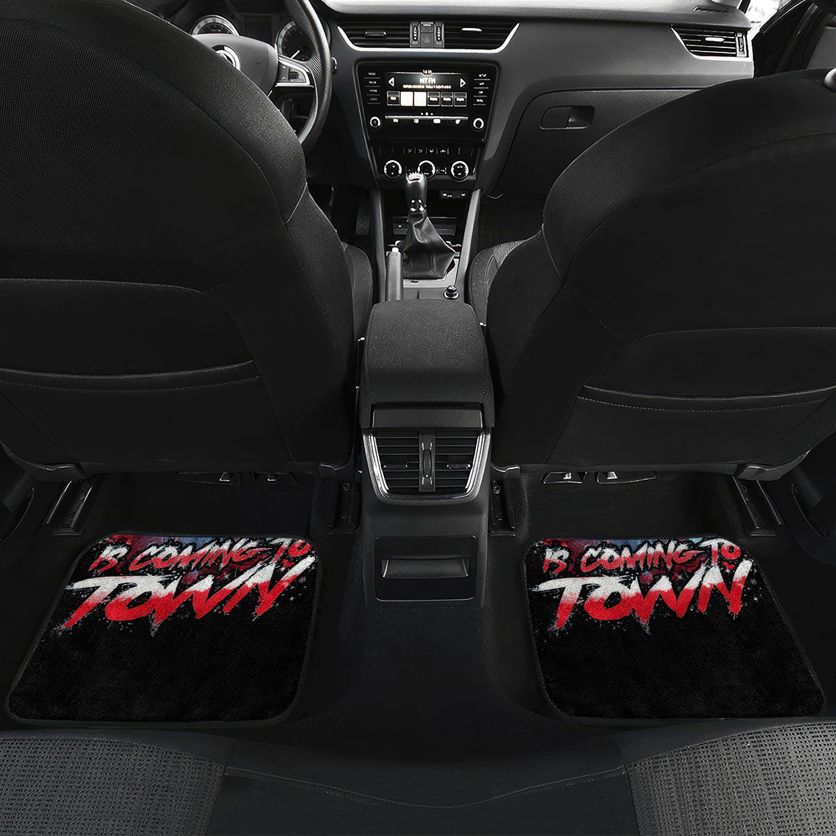 Skull Santa Claus Car Mats Santa Claus Is Coming To Town - Wonder Print Shop