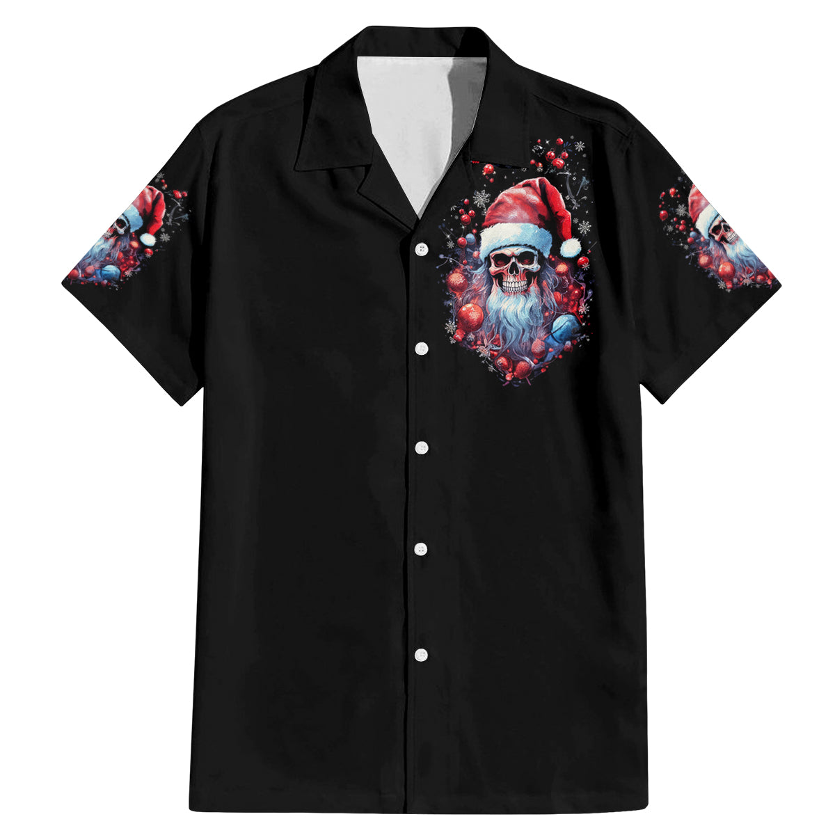 Skull Santa Claus Family Matching Mermaid Dress and Hawaiian Shirt Santa Claus Is Coming To Town - Wonder Print Shop