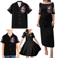 Skull Santa Claus Family Matching Puletasi Dress and Hawaiian Shirt Santa Claus Is Coming To Town - Wonder Print Shop
