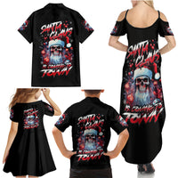 Skull Santa Claus Family Matching Summer Maxi Dress and Hawaiian Shirt Santa Claus Is Coming To Town - Wonder Print Shop