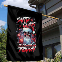 Skull Santa Claus Garden Flag Santa Claus Is Coming To Town - Wonder Print Shop