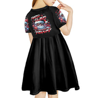 Skull Santa Claus Kid Short Sleeve Dress Santa Claus Is Coming To Town - Wonder Print Shop