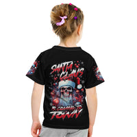 Skull Santa Claus Kid T Shirt Santa Claus Is Coming To Town - Wonder Print Shop