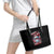 Skull Santa Claus Leather Tote Bag Santa Claus Is Coming To Town - Wonder Print Shop