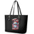 Skull Santa Claus Leather Tote Bag Santa Claus Is Coming To Town - Wonder Print Shop