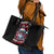 Skull Santa Claus Leather Tote Bag Santa Claus Is Coming To Town - Wonder Print Shop