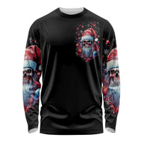 Skull Santa Claus Long Sleeve Shirt Santa Claus Is Coming To Town - Wonder Print Shop