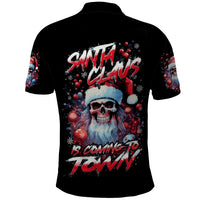 Skull Santa Claus Polo Shirt Santa Claus Is Coming To Town - Wonder Print Shop