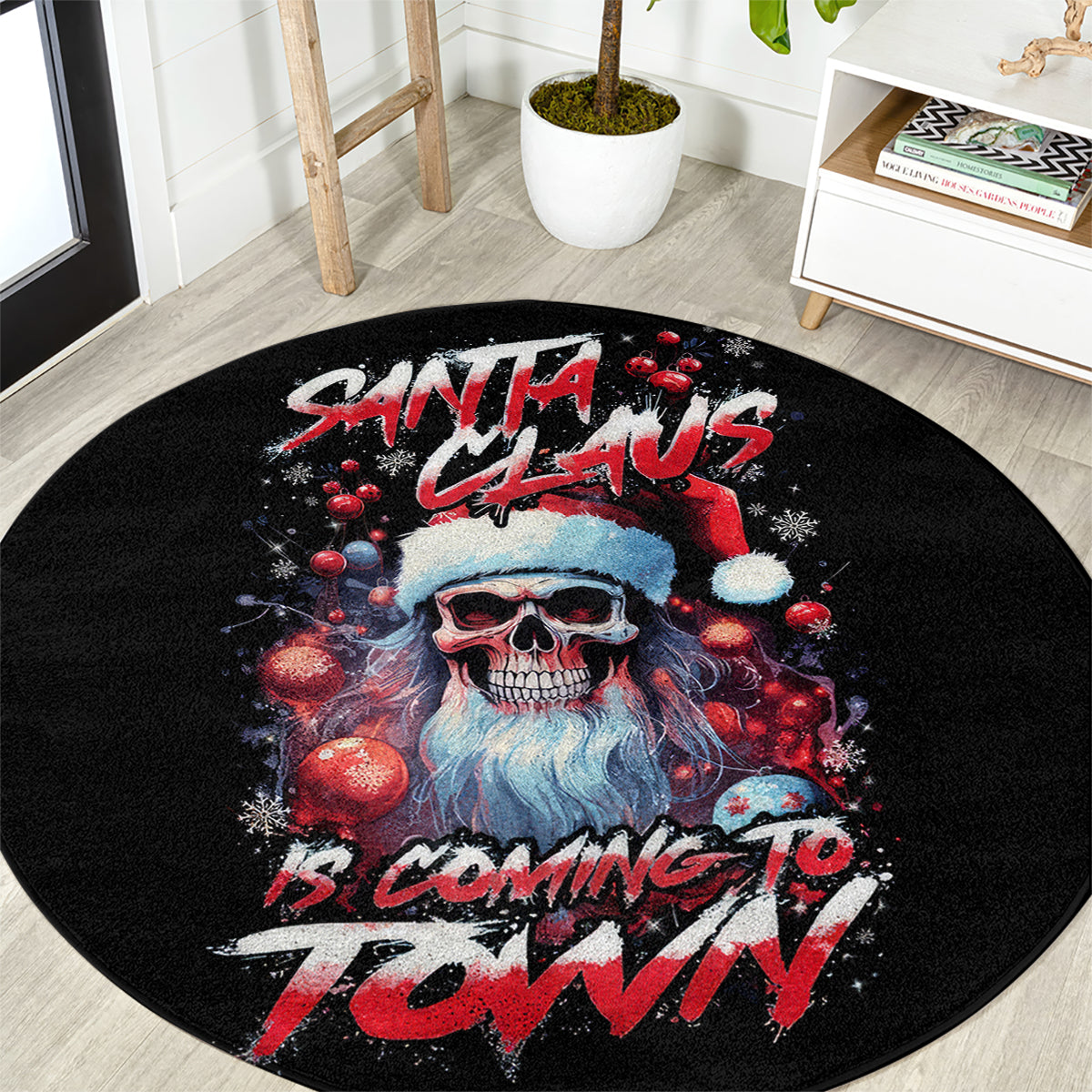 skull-santa-claus-round-carpet-santa-claus-is-coming-to-town