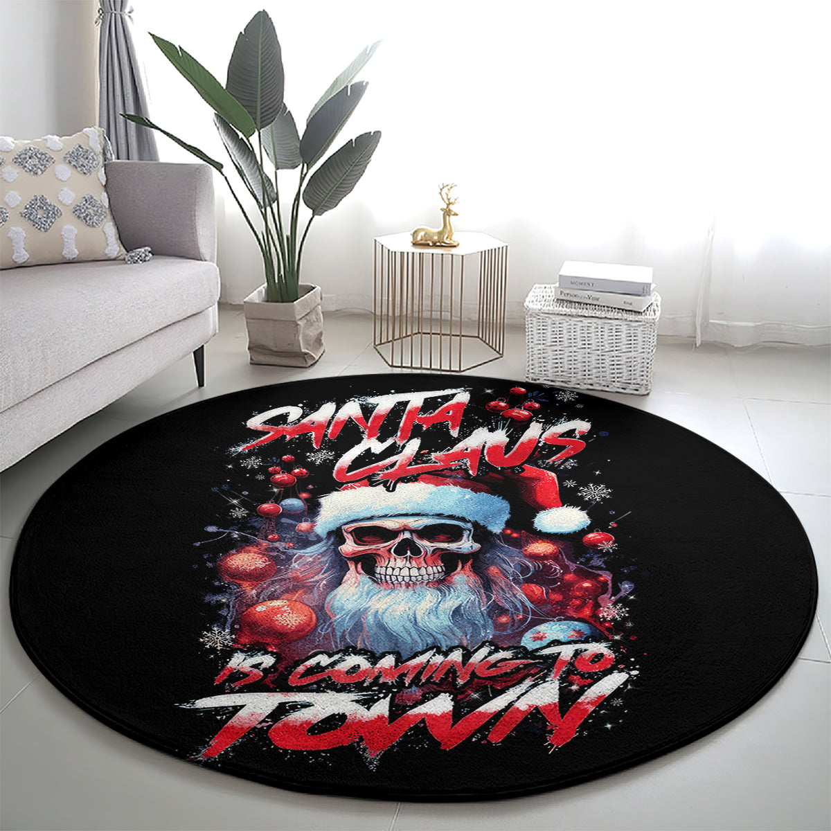 skull-santa-claus-round-carpet-santa-claus-is-coming-to-town