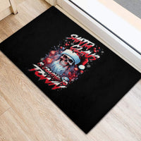 Skull Santa Claus Rubber Doormat Santa Claus Is Coming To Town - Wonder Print Shop