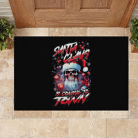 Skull Santa Claus Rubber Doormat Santa Claus Is Coming To Town - Wonder Print Shop