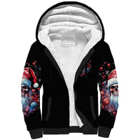 Skull Santa Claus Sherpa Hoodie Santa Claus Is Coming To Town - Wonder Print Shop