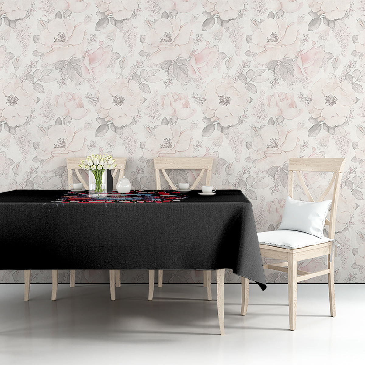 Skull Santa Claus Tablecloth Santa Claus Is Coming To Town - Wonder Print Shop