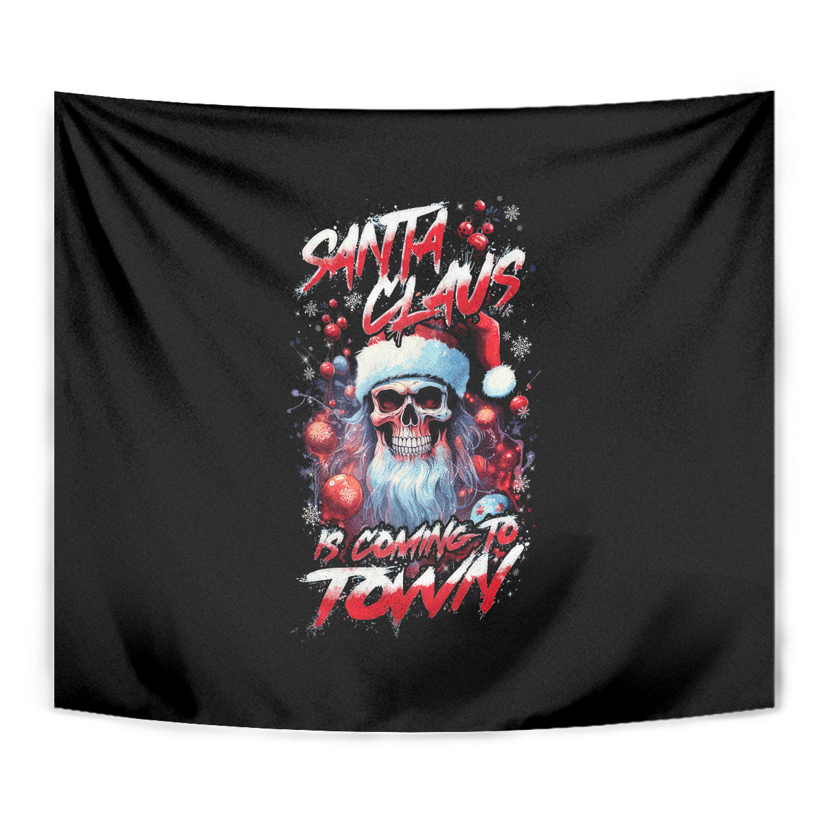 Skull Santa Claus Tapestry Santa Claus Is Coming To Town - Wonder Print Shop