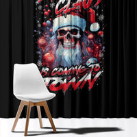 Skull Santa Claus Window Curtain Santa Claus Is Coming To Town - Wonder Print Shop