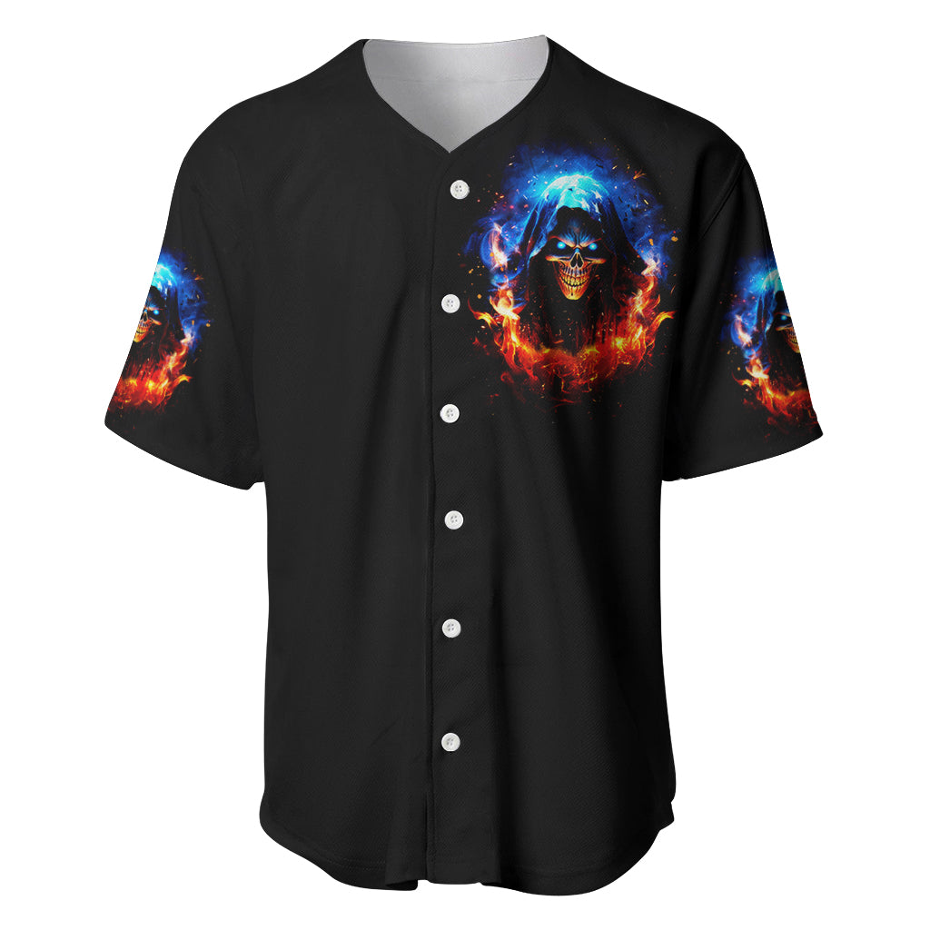 Flame Skull Baseball Jersey When I Was Born The Devil Said Competition - Wonder Print Shop