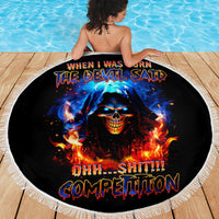 Flame Skull Beach Blanket When I Was Born The Devil Said Competition - Wonder Print Shop