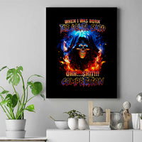 Flame Skull Canvas Wall Art When I Was Born The Devil Said Competition - Wonder Print Shop