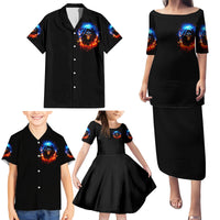 Flame Skull Family Matching Puletasi Dress and Hawaiian Shirt When I Was Born The Devil Said Competition - Wonder Print Shop